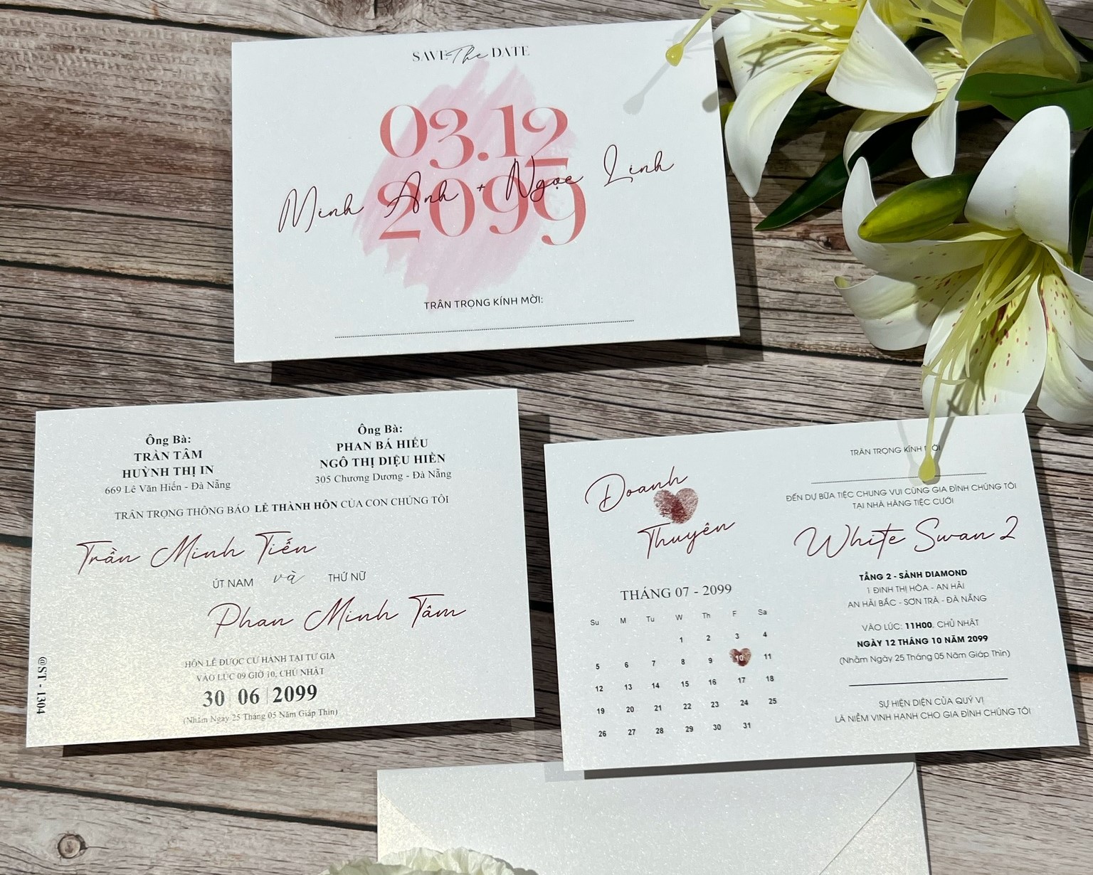 in thiệp cưới đẹp giá rẻ đồng xoài, bình phước khánh huyền