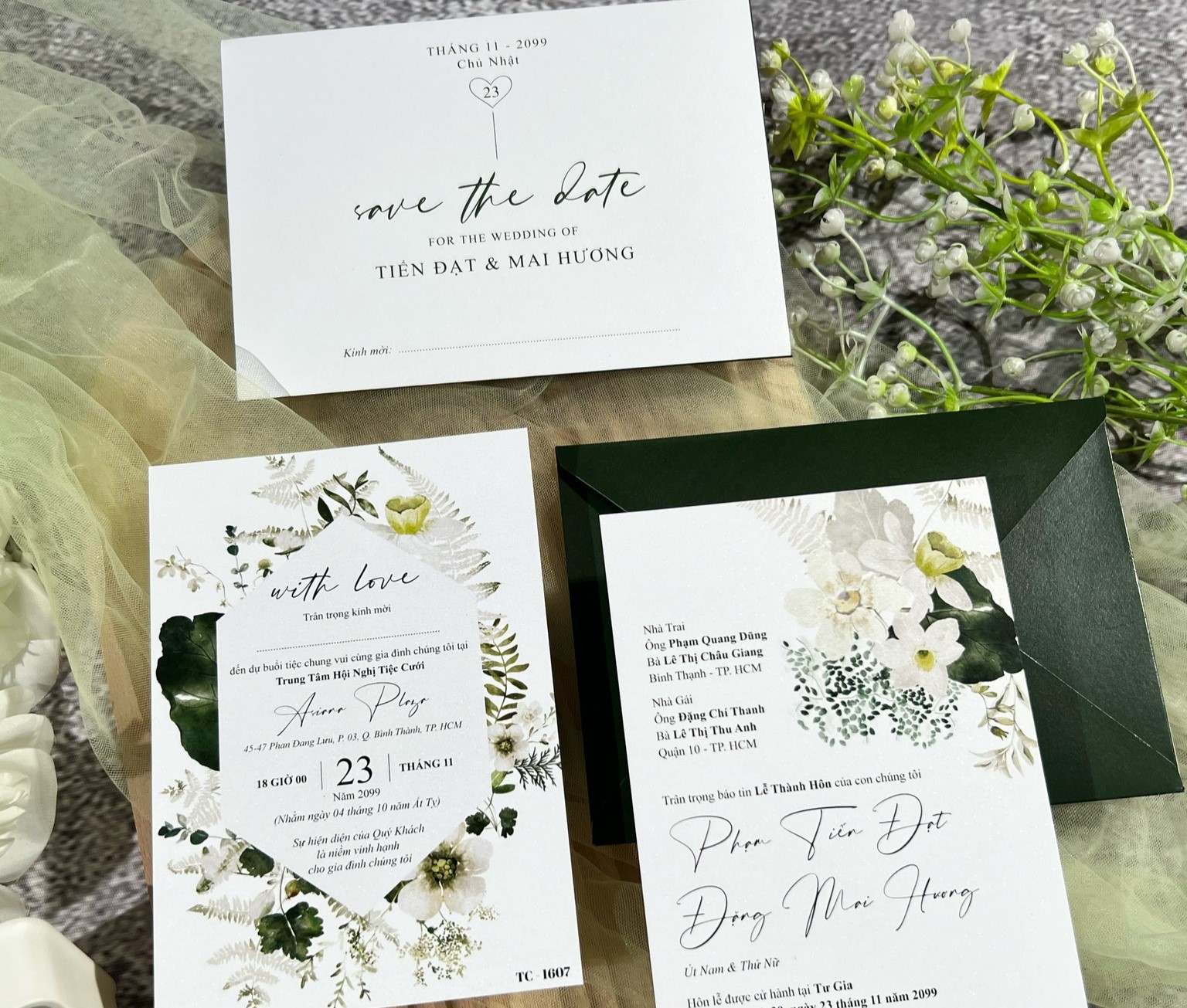 in thiệp cưới đẹp giá rẻ đồng xoài, bình phước khánh huyền