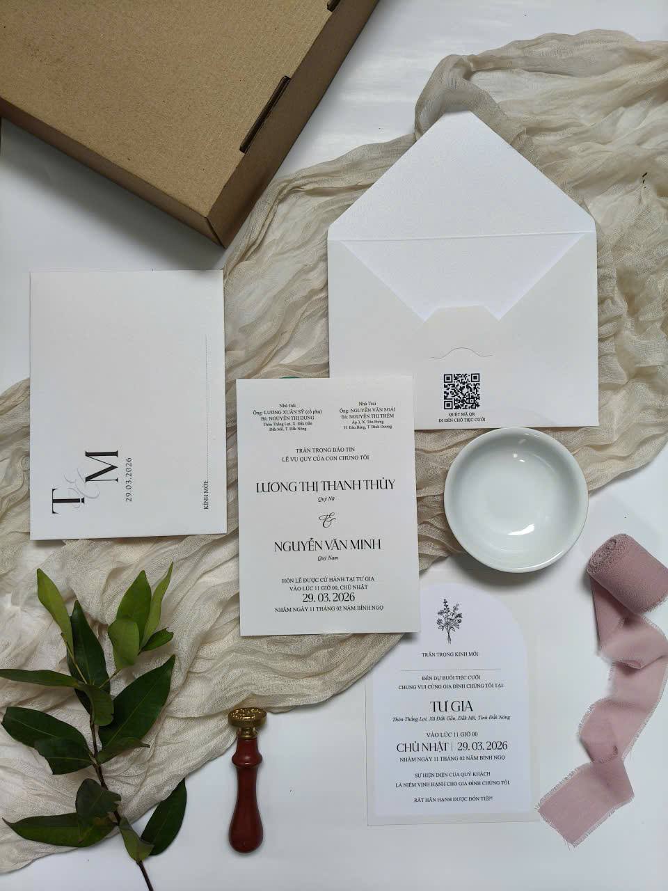 in thiệp cưới đẹp giá rẻ đồng xoài, bình phước khánh huyền