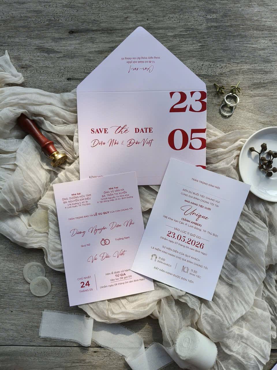 in thiệp cưới đẹp giá rẻ đồng xoài, bình phước khánh huyền