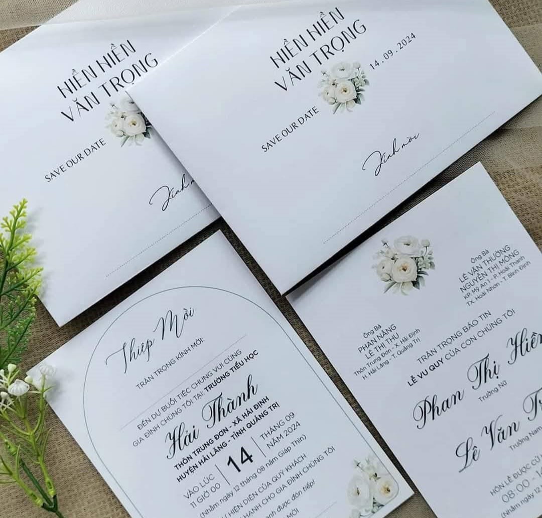 in thiệp cưới đẹp giá rẻ đồng xoài, bình phước khánh huyền