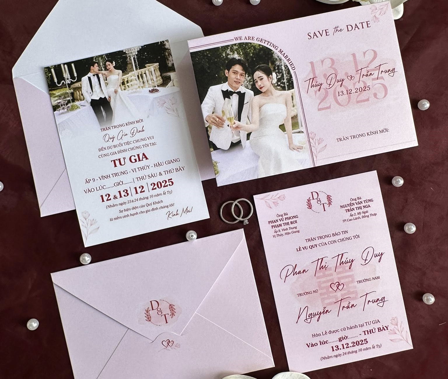 in thiệp cưới đẹp giá rẻ đồng xoài, bình phước khánh huyền