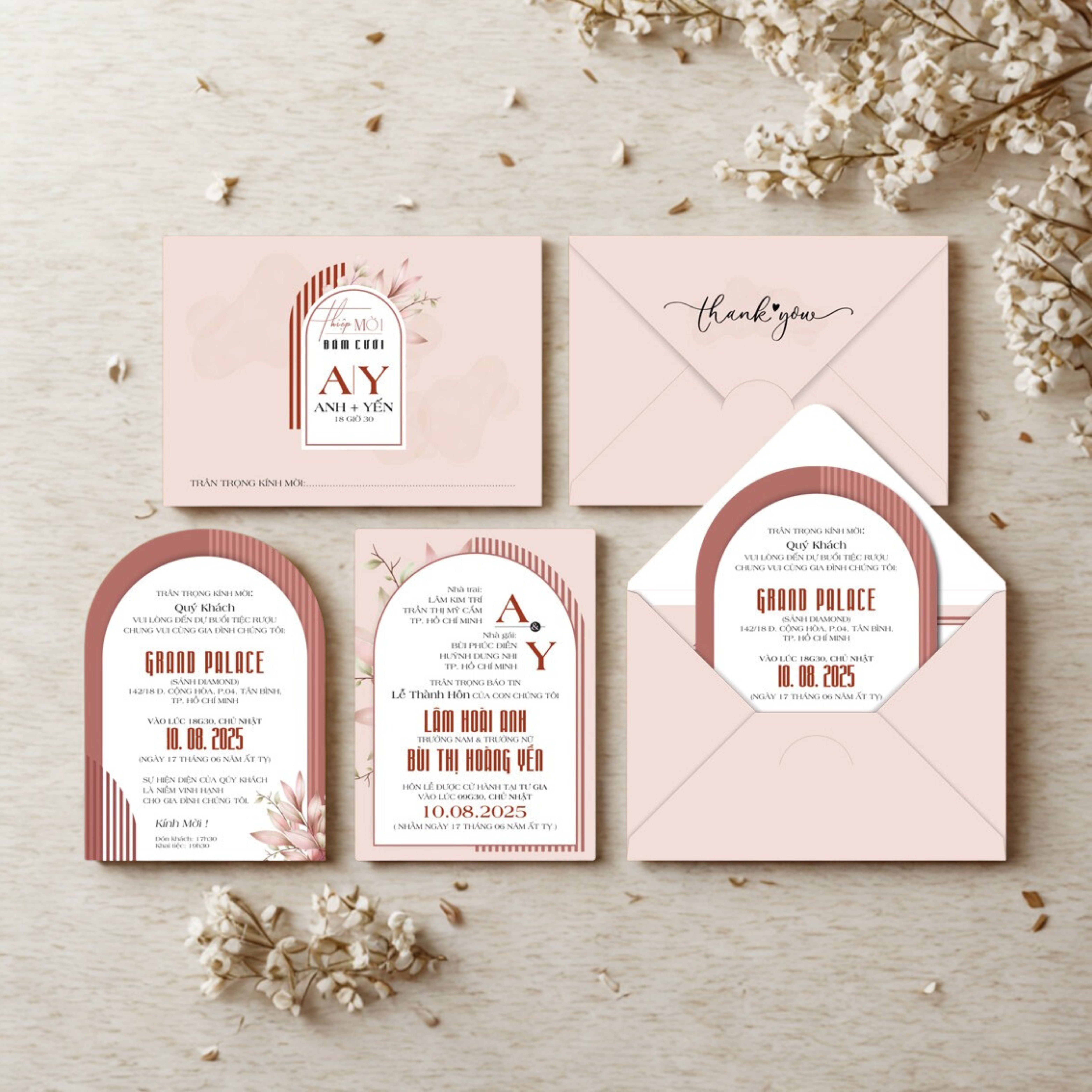 in thiệp cưới đẹp giá rẻ đồng xoài, bình phước khánh huyền