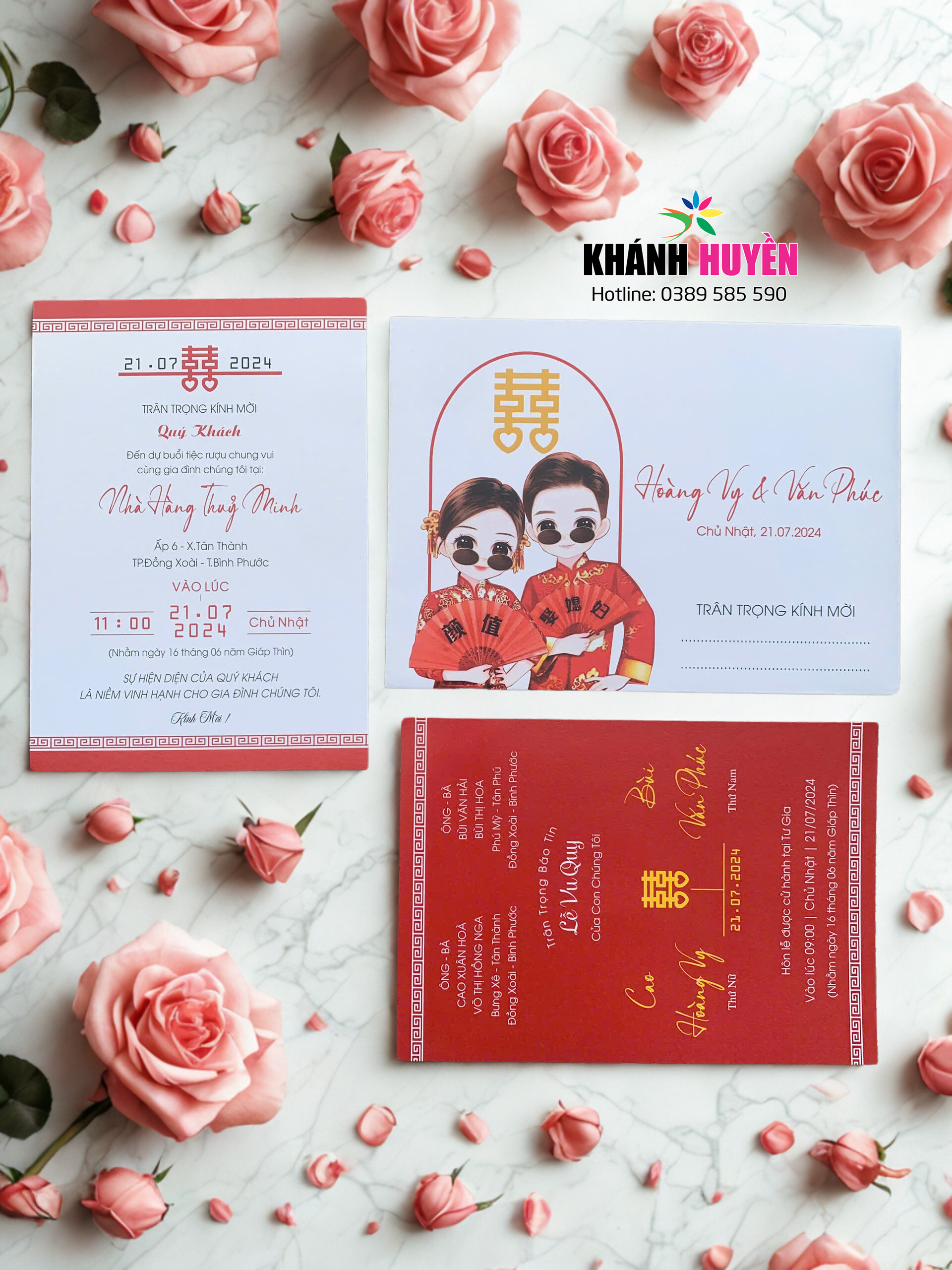 in thiệp cưới đẹp giá rẻ đồng xoài, bình phước khánh huyền
