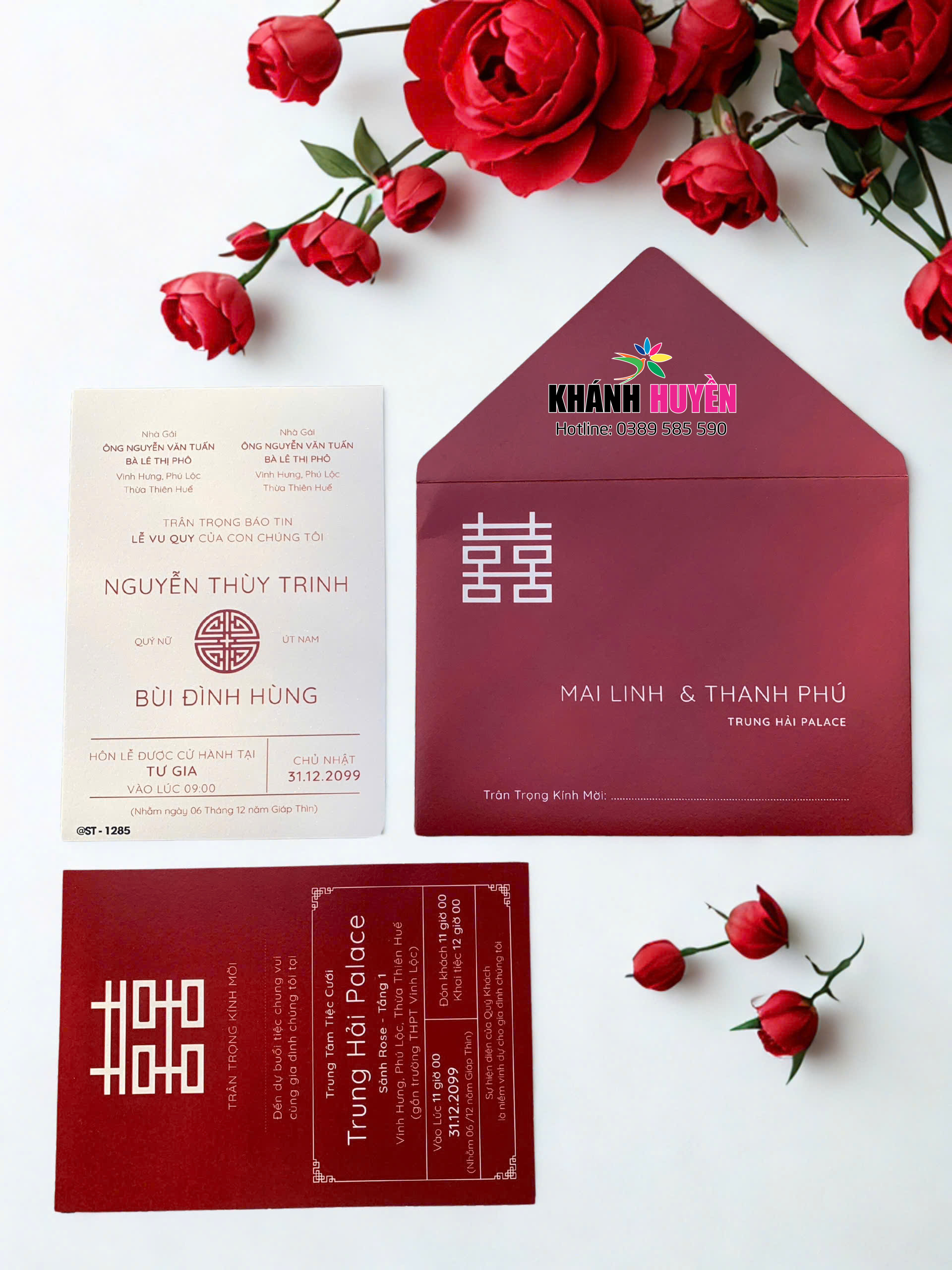 in thiệp cưới đẹp giá rẻ đồng xoài, bình phước khánh huyền