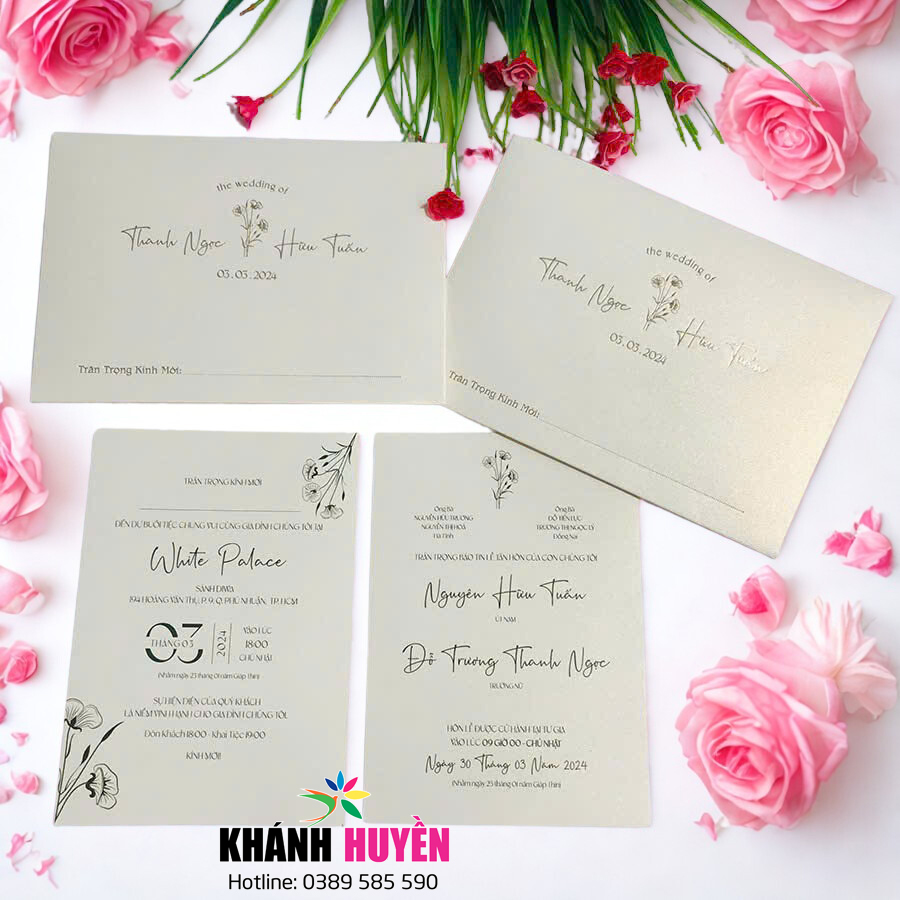 in thiệp cưới đẹp giá rẻ đồng xoài, bình phước khánh huyền