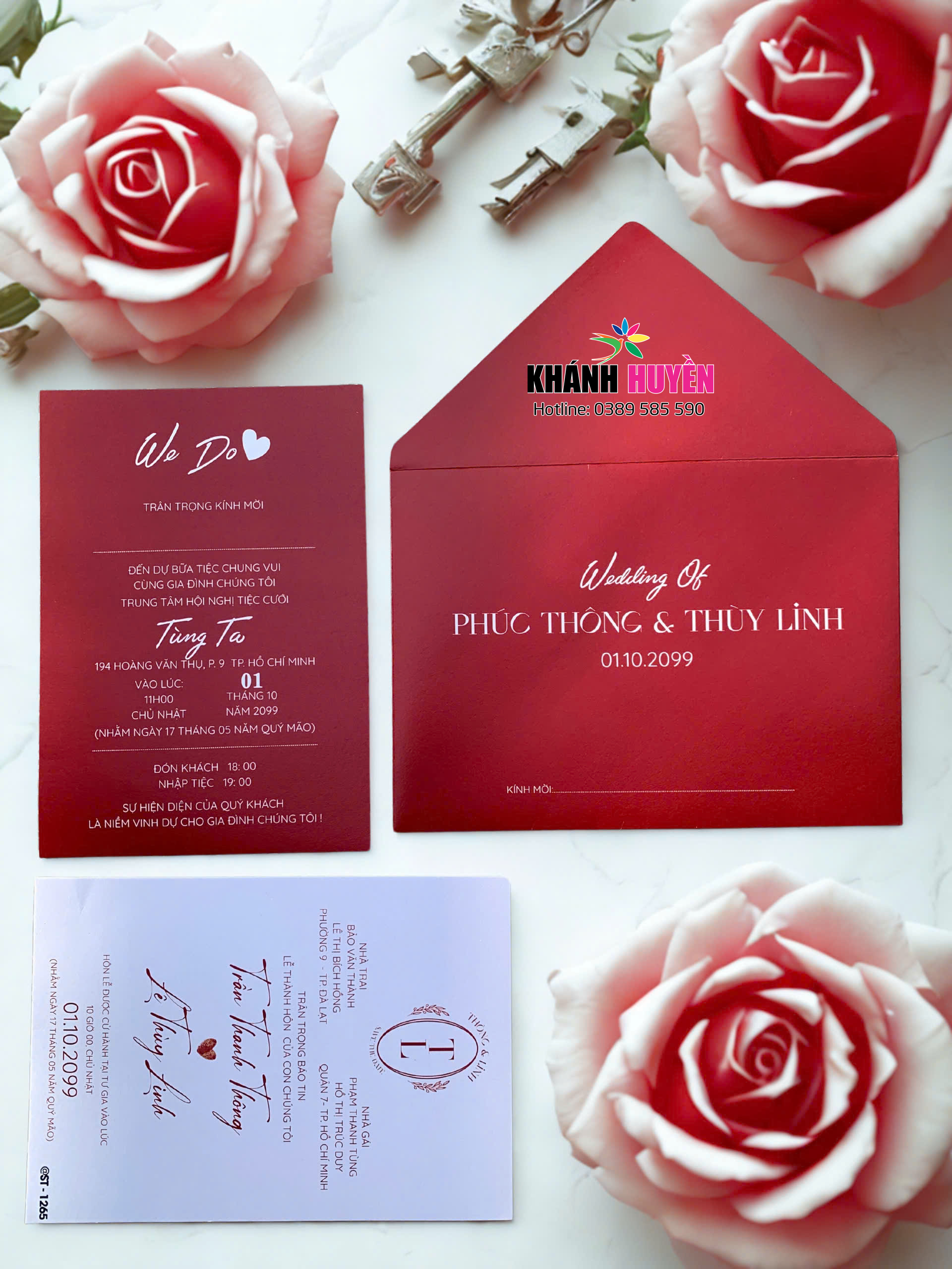 in thiệp cưới đẹp giá rẻ đồng xoài, bình phước khánh huyền