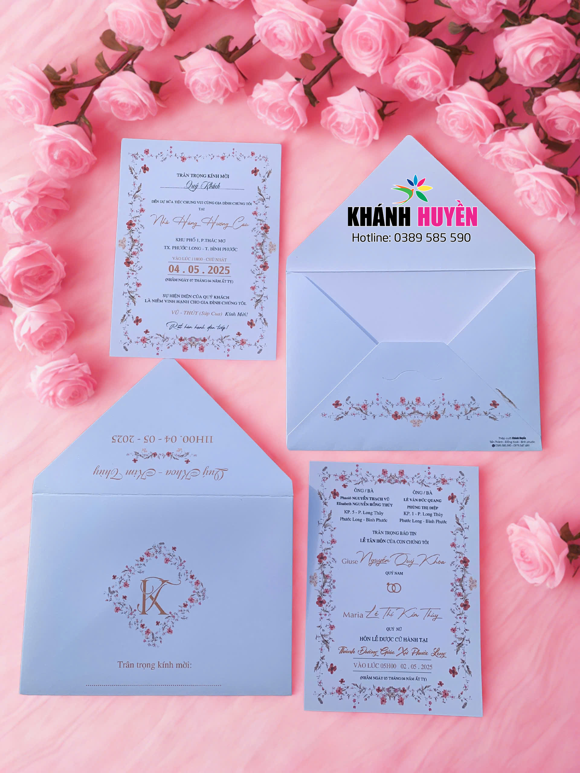 in thiệp cưới đẹp giá rẻ đồng xoài, bình phước khánh huyền